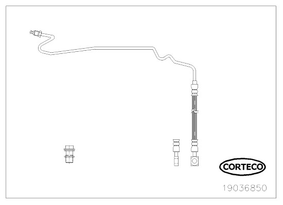 Bromsslang, Bakaxel höger Corteco 19036850 CORTECO