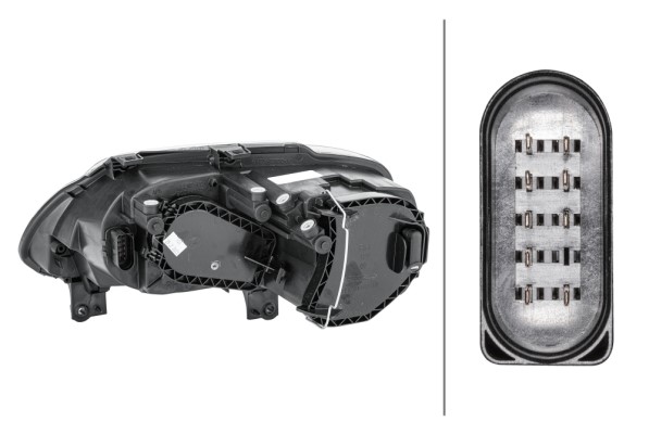 Strålkastare 12V, Höger Hella 1EE 010 203-021 HELLA