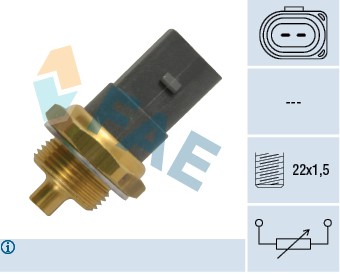 Sensor, kylvätsketemperatur, Framför kylaren Fae 33786 FAE