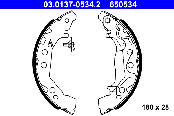 Bromsbackar, sats, Bakaxel Ate 03.0137-0534.2 ATE