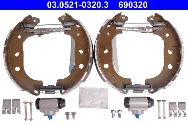 Bromsbackar, sats, Bakaxel Ate Original ate topkit 03.0521-0320.3 ATE