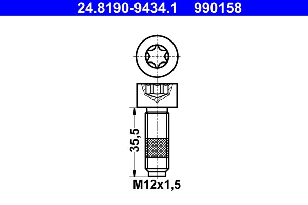 Skruv, bromslamell, Framaxel Ate 24.8190-9434.1 ATE