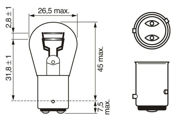 Glödlampa BOSCH Pure Light BL P21/4w BAZ15d Bosch 1 987 301 015 BOSCH