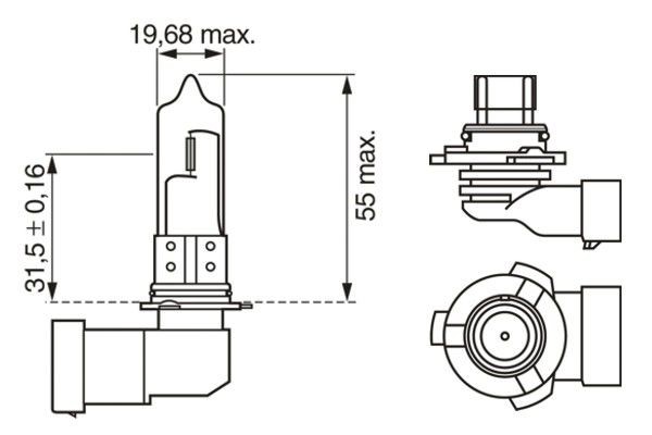Halogenlampa  BOSCH Pure Light BL HB3 P20d Bosch 1 987 301 062 BOSCH