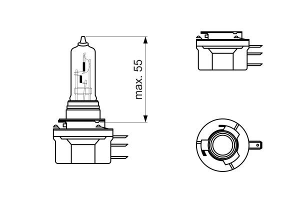 Halogenlampa BOSCH Pure Light WS H15 PGJ23t-1 Bosch 1 987 302 088 BOSCH