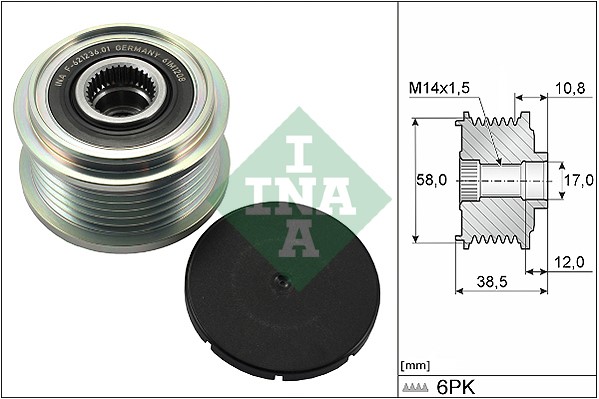 Frihjulskoppling, generator Ina 535 0303 10 INA