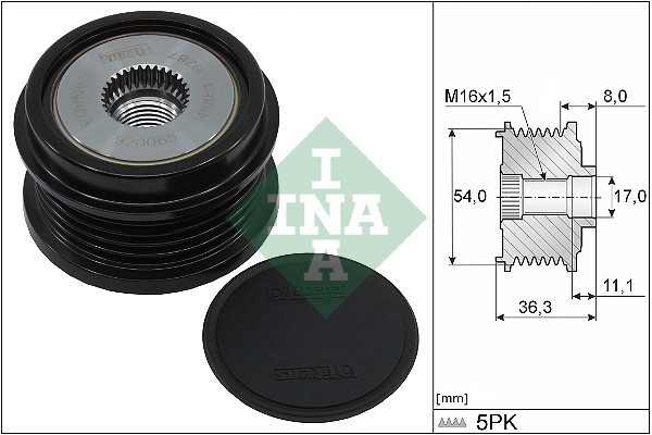 Frihjulskoppling, generator Ina 535 0333 10 INA
