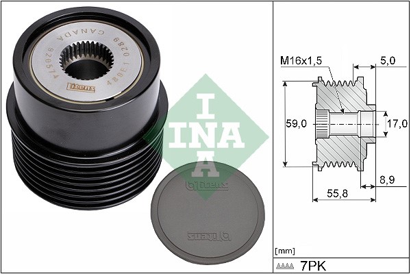 Frihjulskoppling, generator Ina 535 0354 10 INA