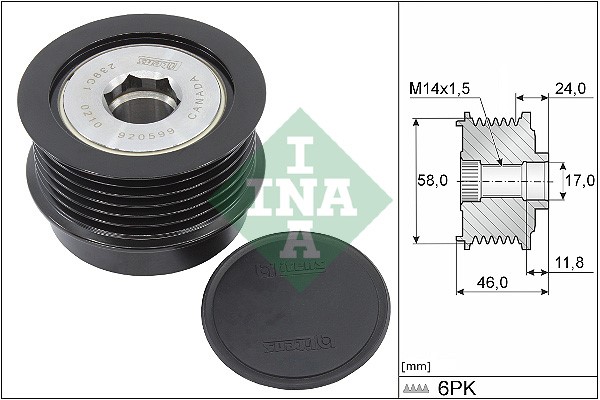 Frihjulskoppling, generator Ina 535 0355 10 INA