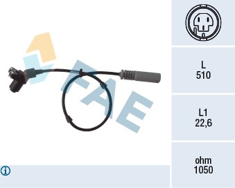 ABS-givare, Sensor, hjulvarvtal, Bakaxel Fae 78005 FAE