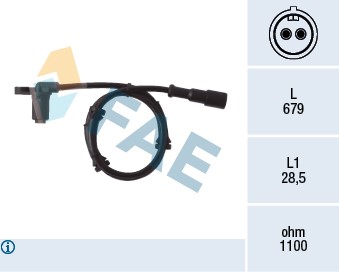 ABS-givare, Sensor, hjulvarvtal, Framaxel Fae 78006 FAE
