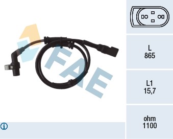ABS-givare, Sensor, hjulvarvtal, Framaxel Fae 78040 FAE