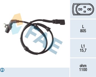 ABS-givare, Sensor, hjulvarvtal, Framaxel Fae 78041 FAE