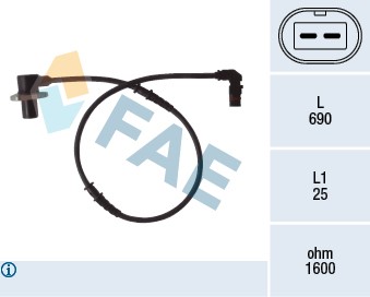 ABS-givare, Sensor, hjulvarvtal, framaxel vänster Fae 78074 FAE ABS-givare, Sensor, hjulvarvtal, framaxel vänster Fae 78074 FAE