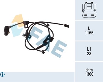 ABS-givare, Sensor, hjulvarvtal, framaxel höger Fae 78078 FAE