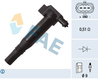 Tändspole, Bakaxel Fae 80273 FAE