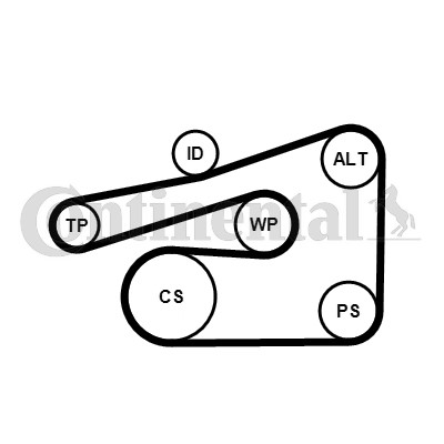 Drivremsats Contitech 6PK1733K4 CONTITECH