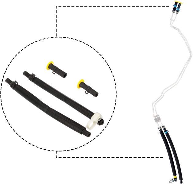 Slangledning, sot-/partikelfilter-regenerering Gates EMH381 Gates