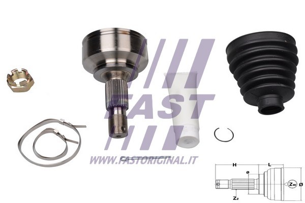 Drivknut, På hjulsidan Fast FT25090K FAST