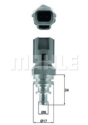 Kylvätsketemperatur-sensor, Framför kylaren, Vattenpump Mahle TSE MAHLE
