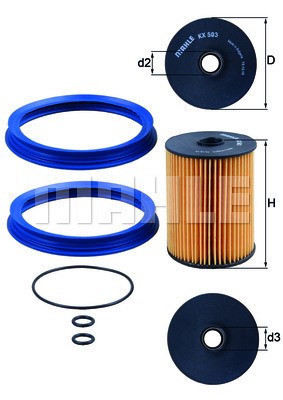 Bränslefilter, I bränslebehållaren Knecht KX 503D KNECHT