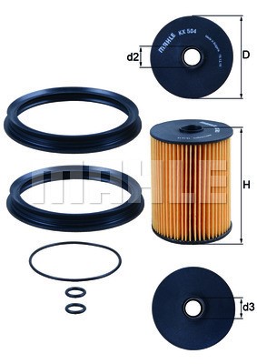 Bränslefilter, I bränslebehållaren Knecht KX 504D KNECHT