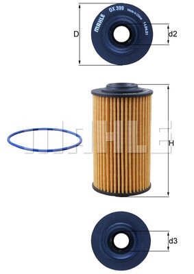 Oljefilter Knecht OX 399D KNECHT