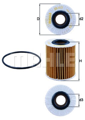 Oljefilter Knecht OX 413D2 KNECHT
