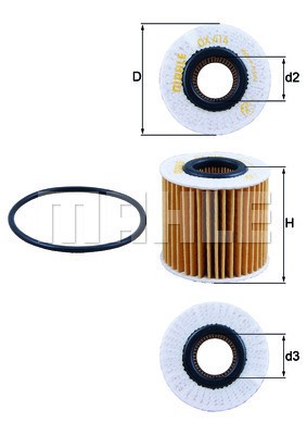Oljefilter Knecht OX 414D2 KNECHT