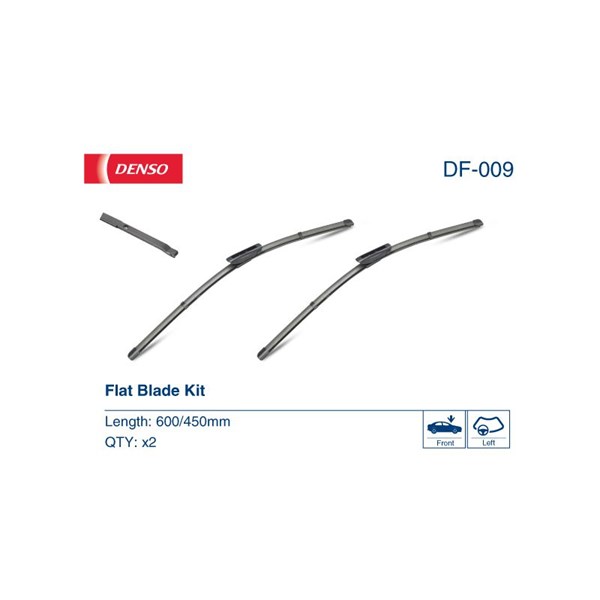 Torkarblad, Förarsida, Passagerarsida Denso DF-009 DENSO