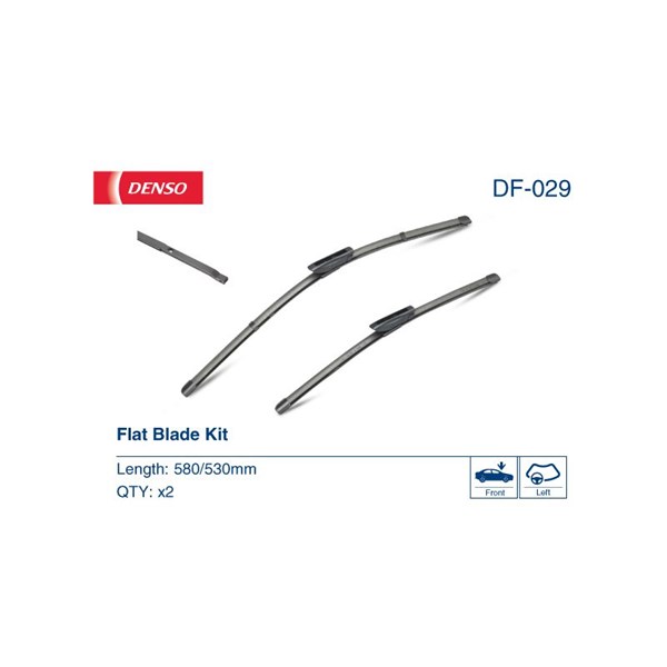Torkarblad, Förarsida, Passagerarsida Denso DF-029 DENSO
