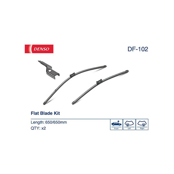 Torkarblad, Förarsida, Passagerarsida Denso DF-102 DENSO