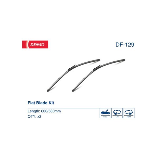 Torkarblad, Förarsida, Passagerarsida Denso DF-129 DENSO