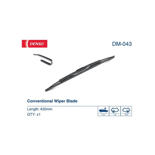 Torkarblad, Bak, Förarsida, Passagerarsida Denso DM-043 DENSO