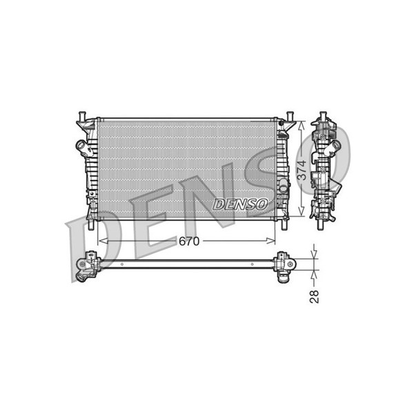 Kylare, motorkylning Denso DRM10074 DENSO