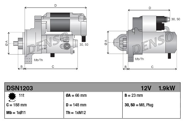 Startmotor 12V Denso DSN1203 DENSO