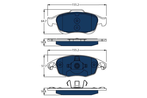 Bromsbeläggsats, Framaxel Trw Electric blue GDB1690BTE TRW