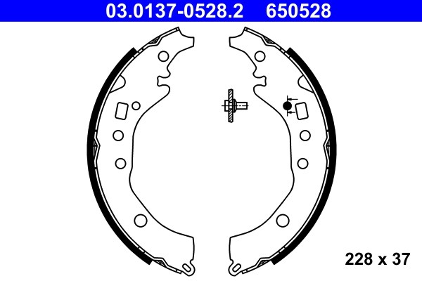 Bromsbackar, sats, Bakaxel Ate 03.0137-0528.2 ATE