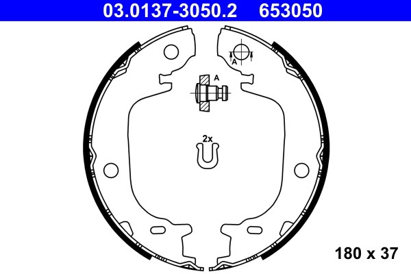 Bromsbackar, sats, parkeringsbroms, Bakaxel Ate 03.0137-3050.2 ATE