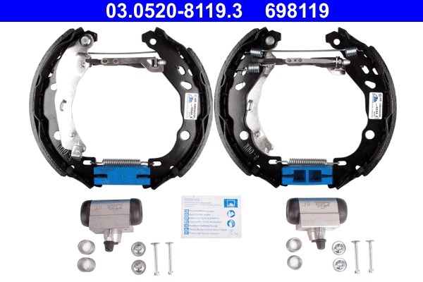 Bromsbackar, sats, Bakaxel Ate Original ate topkit 03.0520-8119.3 ATE