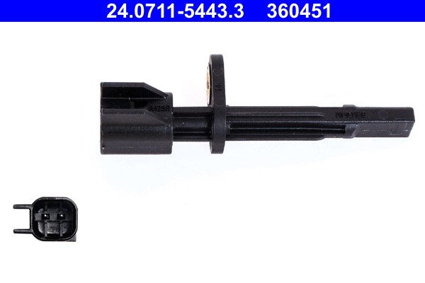 ABS-givare, Sensor, hjulvarvtal, Bakaxel Ate 24.0711-5443.3 ATE