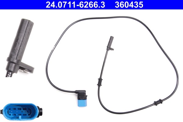 ABS-givare, Sensor, hjulvarvtal, Bakaxel Ate 24.0711-6266.3 ATE
