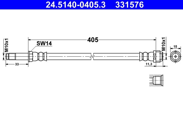 Bromsslang, Framaxel Ate 24.5140-0405.3 ATE