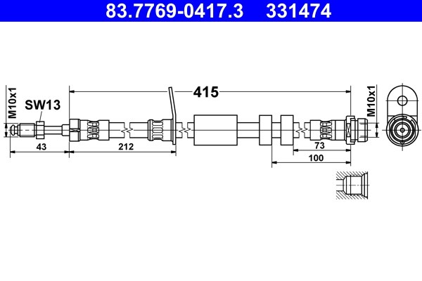 Bromsslang, Framaxel Ate 83.7769-0417.3 ATE