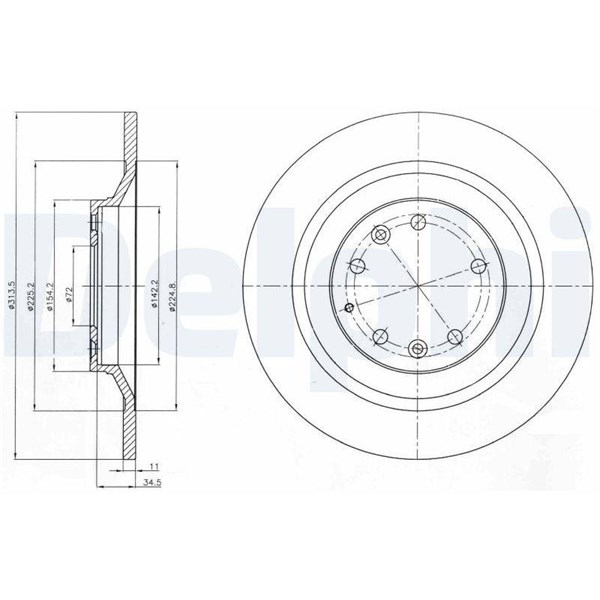 Bromsskiva Solid, Bakaxel Delphi BG4318 DELPHI Bromsskiva Solid, Bakaxel Delphi BG4318 DELPHI