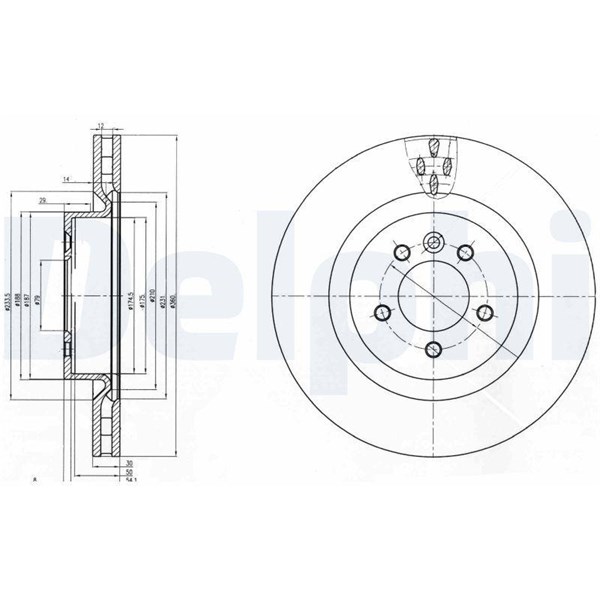 Bromsskiva Ventilerad, Framaxel Delphi BG9007 DELPHI Bromsskiva Ventilerad, Framaxel Delphi BG9007 DELPHI
