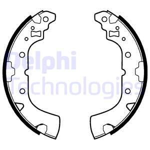Bromsbackar, sats, parkeringsbroms, Bakaxel Delphi LS2113 DELPHI