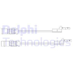 Varningssensor, bromsbeläggslitage, Framaxel, Ytter Delphi LZ0115 DELPHI