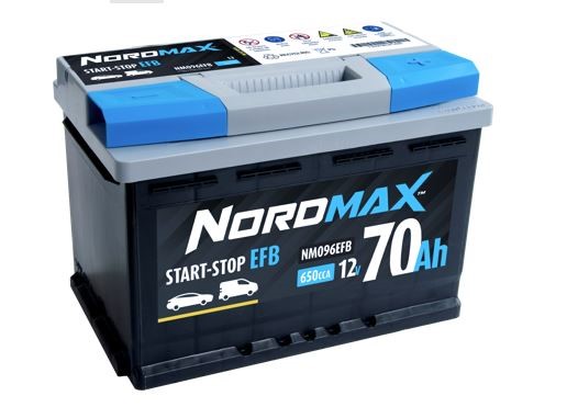 Startbatteri. Nordmax EFB   12V 70Ah 650A Nordmax