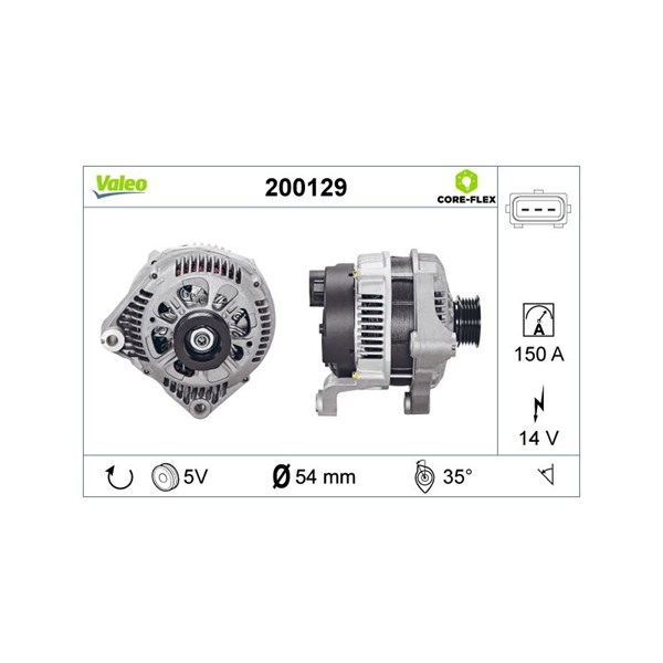 Generator 14V 150A Valeo Valeo core-flex 200129 VALEO Generator 14V 150A Valeo Valeo core-flex 200129 VALEO